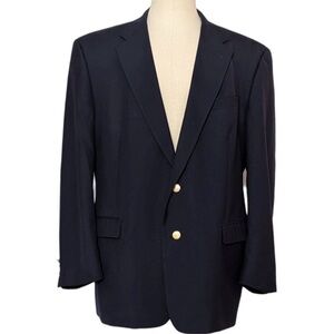 Burberry London Wool Navy Blue Sport Coat Tailored Kensington Blazer Jacket